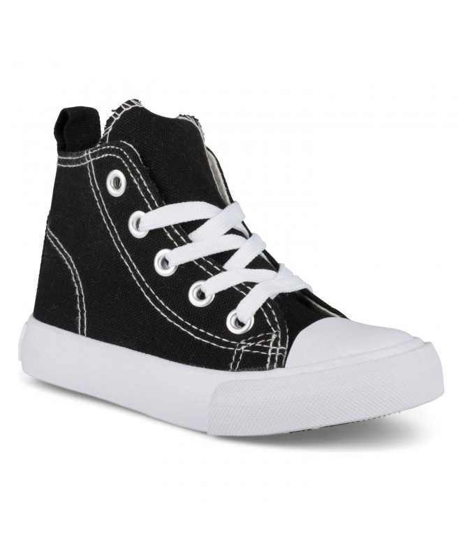 Sneakers Fashion High-Top Canvas Sneakers Girls Boys Youth - Toddlers & Kids - Black - CW18C9I02ZM $26.36