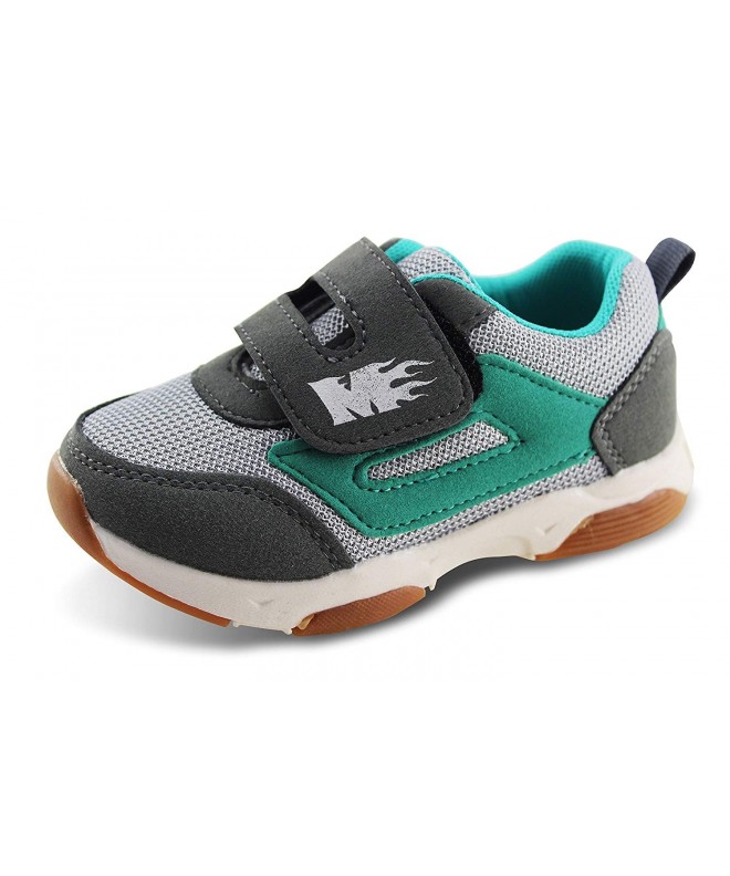 Sneakers Kids Running Shoes Toddler Breathable Outdoor Casual Strap Sneakers - Grey/Lt Blue - CH188X4HYDL $29.14