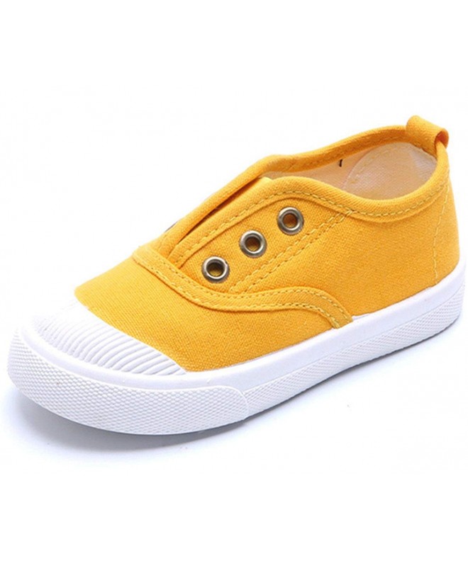 Sneakers Baby's Boy's Girl's Canvas Light Weight Slip-On Loafer Casual Running Sneakers - Yellow(02) - CK18DIK53WU $25.50
