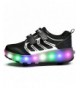 Sneakers Boys Girls Light up Roller Shoes with 2 Wheels Skate Sneakers for Kids Youth - Black - CV183QWTYCI $60.08