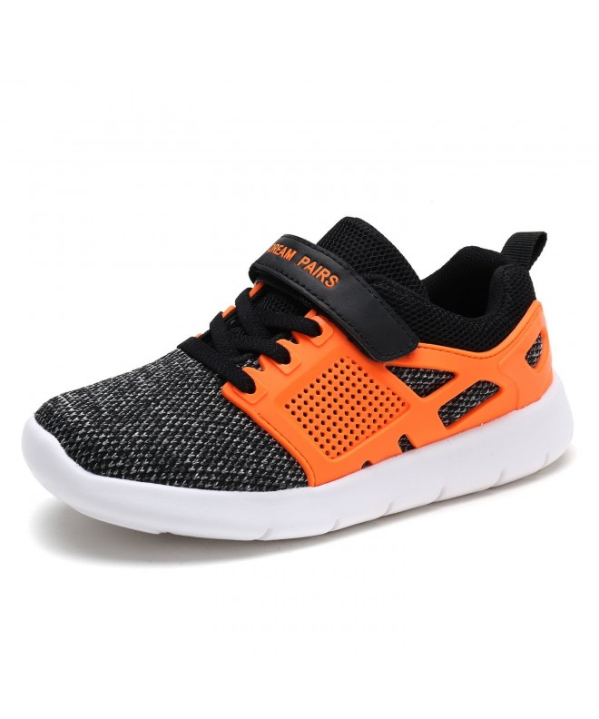 Sneakers Kids Lightweight Running Sneakers Casual Sport Shoes - Black/Orange - CQ1899Z9Z4D $44.77