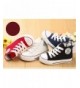 Sneakers Kids High Top Canvas Season Sneaker Zipper Lace Up Sports Shoes (Toddler/Little Kid/Big Kid) - Red - CR12NH8EL7K $32.41