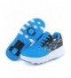Sneakers Boys Girls Two Wheels Roller Skate Shoes Kids Sports Sneaker - Blue - C7183NHI5HR $57.90