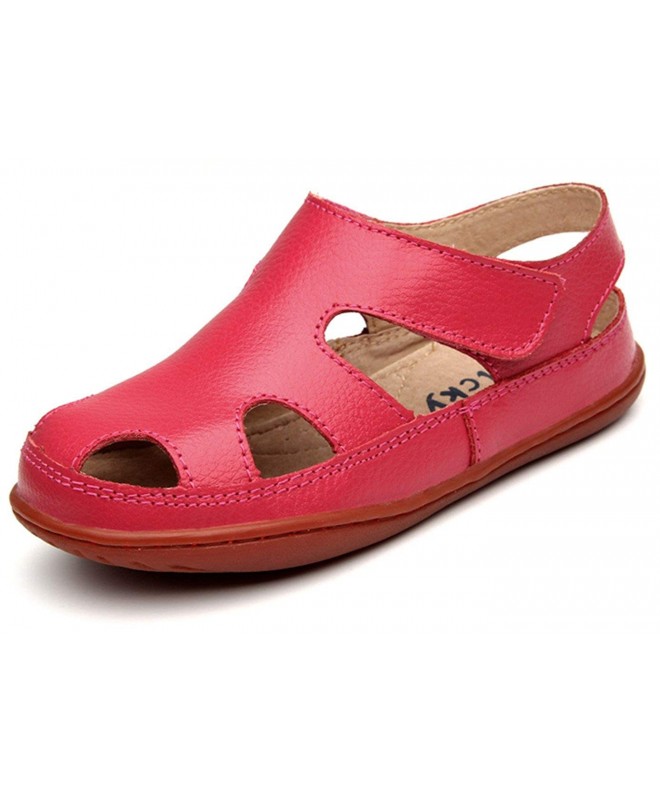 Sport Sandals Girl's Boy's Summer Leather Strap Fisherman Sandal(Toddler/Little Kid/Big Kid) - Red - C717YD9LTWM $48.05