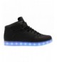 Sneakers Galaxy LED Shoes Light Up USB Charging High Top Lace & Strap Sneakers Black - Black - CM187WWH463 $53.89