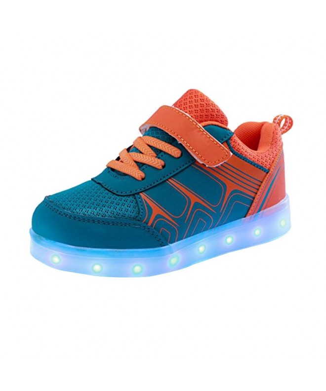 Sneakers Led Shoes - Led Light up Shoes for Toddles Boys Girls and Kids with 7 Colors Light(Choose One Size up) - Orange - C5...