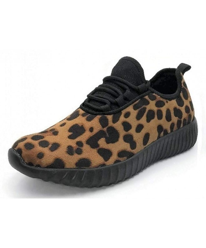 Sneakers Sneakers Knit Stretch Light Weigth Comfort Lace Up Girls Boys - Leopard - CU18OII2MZS $31.58