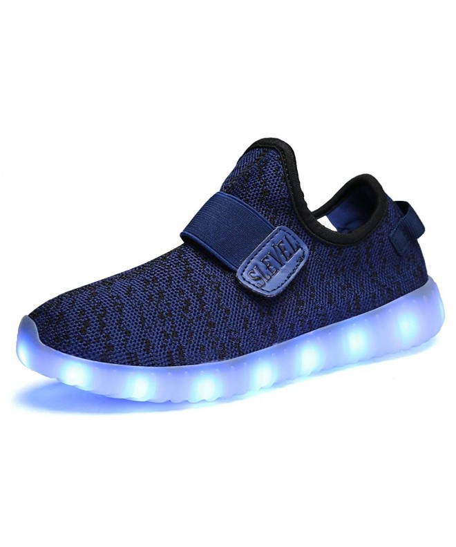 Sneakers Kids LED Light Up Shoes Dance Dazzle Sneaker for Boys Girls - Blueblack - CV188H94MDK $59.63