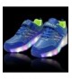 Sneakers PU Boy Girl LED Light Up Roller Double Single Wheel Skate Sneaker Sport Shoes Dance Boot - Blue 02 - CD12ECUR87X $44.14