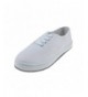 Sneakers Maxu White Lace up Sneakers Canvas Unisex Shoes(Little Kid/Big Kid) - White - CW1863CGE5Y $24.56