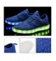 Sneakers USB Charge Kids Breathe Sport LED Shoes Low Top Lace Up Fabric Sneakers - Black&blue - CV182HNYAEN $40.93