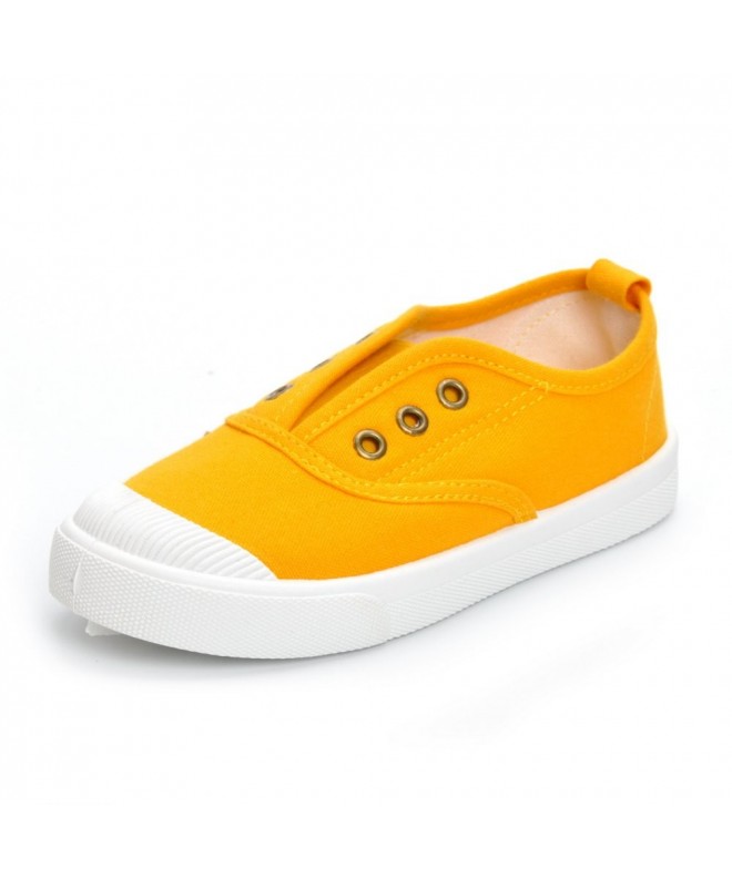 Sneakers Toddler Boys Girls Candy Color Canvas Sneakers Casual Boat Shoe - Yellow - CP182YMDELO $23.36