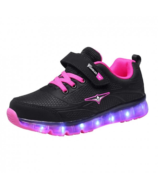 Sneakers Fashion LED Light Up Flashing Kids Boys Girls Sneakers Shoes - Black Rose - CM18LIS2YSR $57.50