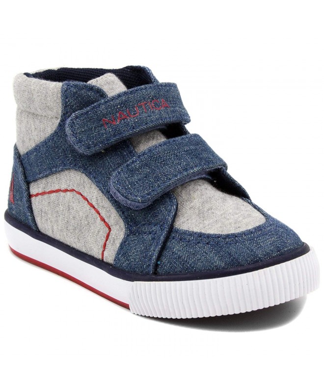 Sneakers Kids Rig Canvas Support Sneaker Fashion Shoe Boot Like High Top (Toddler/Little Kid) - Denim/Grey - CM18CSC49SL $43.83