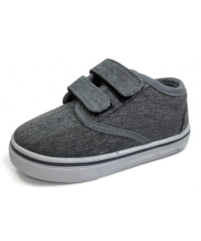 Sneakers Boys Toddler Classic Canvas Boat Shoe Slip On - No Tie - Sneakers - Grey - 2 Strap - CX18ERSGWA4 $25.94