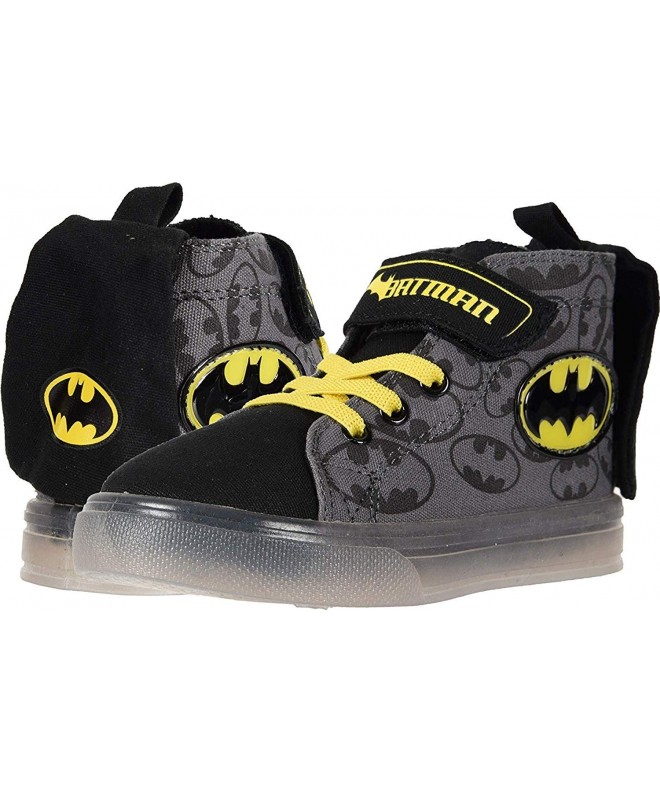 Sneakers Batman Canvas Hi Top Light Up Black/Yellow Sneaker/Shoes Toddler/LittleKid - Black - CP18EGUK98A $56.49