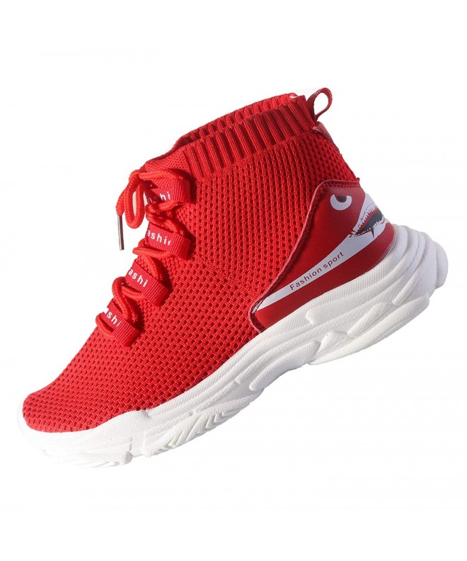 Sneakers Kid Boys Girls Running Shoes and Fashion Sneakers Comfortable Breathable Light Weight Slip on Cushion - Red - CZ18EM...