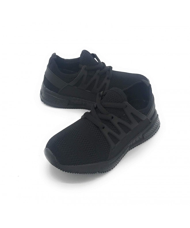 Sneakers Kid's Breathable Fashion Sneakers Casual Slip-on Loafers Running Shoes - 01black/Black - CH18MHXTG2A $32.31