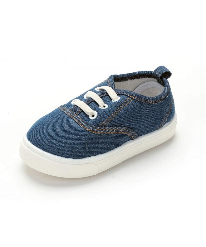 Sneakers Toddler Canvas Sneaker Slip-On Soft Sole Little Kids Boys Girls Outdoor Tennis Walking Shoes - A-jeans - CK18GU9ARWM...