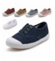 Sneakers Cute Toddler Flat Canvas Light Weight Laceless Slip-on Sneakers Walking Tennis Shoes School Shoes - Blue - CZ183MX96...