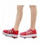 Sneakers Unisex Outdoor Single Wheel Double Wheels Roller Skate Shoes Sport Sneakers - Red - CK185RRZDQ0 $33.05