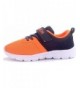 Sneakers Boy's Girl's Mesh Breathable Hook & Loop Casual Sneaker Running Shoes - Orange - CC18443ATOZ $25.72