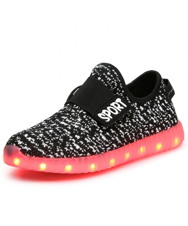 Sneakers LED Light up Shoes 7 Colors Flashing Rechargeable Sports Dancing Sneakers Boys Girls - Black - CO17YGOL2E8 $46.48
