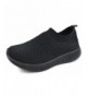Sneakers Kids Athletic Slip On Elastic Breathable Mesh Sneakers - All Black - C718GEQMDEM $31.59