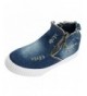 Sneakers Kid's High Top Side Zipper Closure Canvas Shoes Fashion Casual Sneakers - Dark Blue - CD18GQ6CX5Z $19.76