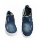 Sneakers Kid's High Top Side Zipper Closure Canvas Shoes Fashion Casual Sneakers - Dark Blue - CD18GQ6CX5Z $19.76