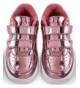 Sneakers Little Boys Girls Metallic Velcro-Close Sneakers - Pink - CA189TUTZYM $17.50