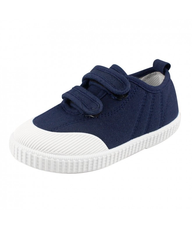 Sneakers Boys' Girls' School Shoe Kids Lightweight Canvas Casual Low Top Sneakers Slip-On Loafers - Navy - C918H47ENMS $27.59