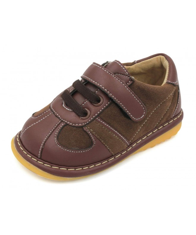Sneakers Brown Suede Toddler Boy Squeaky Shoes - Brown - CN12O53K3PN $54.05