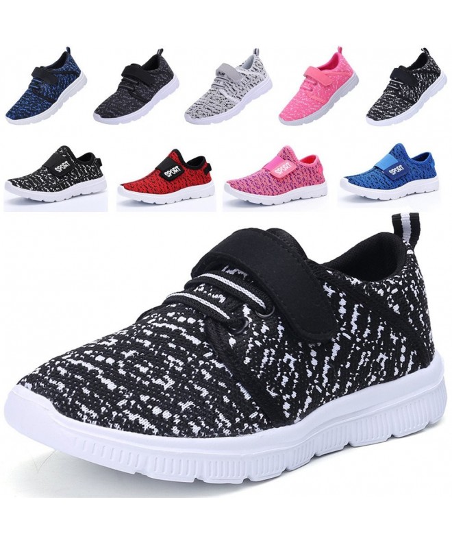 Sneakers Boy's Girl's Lightweight Breathable Strap Sneakers Cute Casual Running Shoes - Black/White - CW186M74YKZ $21.74