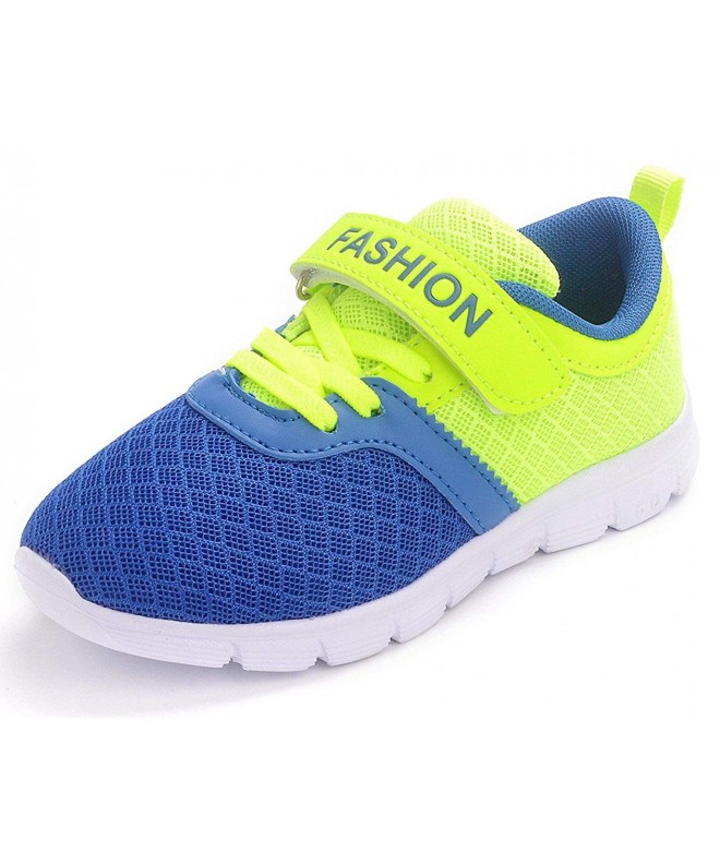 Sneakers Boy's Girl's Casual Strap Breathable Light Weight Sneakers Play Running Shoes - Blue and Green - C6183AOXSWI $19.27