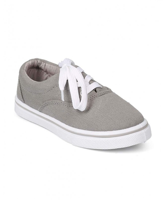 Sneakers Canvas Round Toe Classic Lace Up Sneaker (Toddler/Little Boy/Big Boy) DG59 - Grey - C112C9PSXN1 $32.26