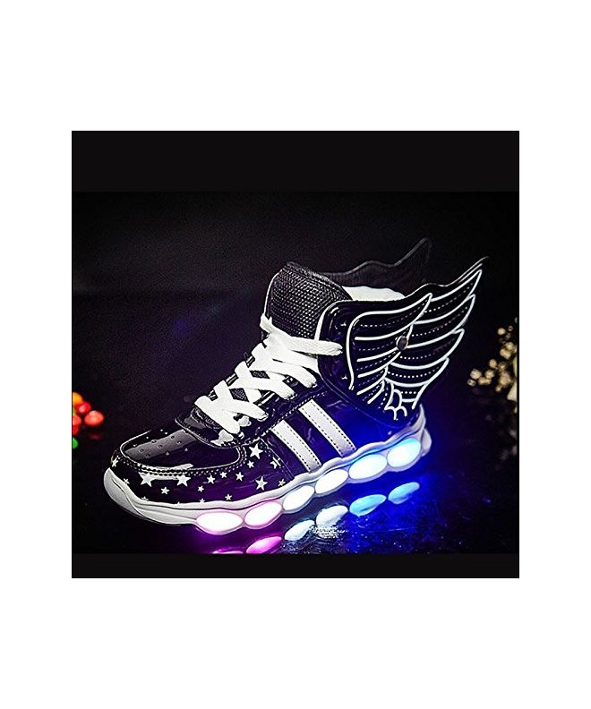 Sneakers Kids High Top Rechargeable LED Flashing Detachable Wing Shoes (Toddler/Little Kids/Big Kids) - Black - CF184TRHIU4 $...