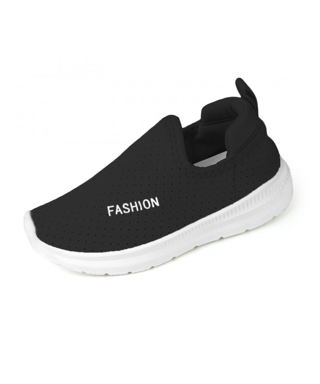 Sneakers Kids Boys Girls Sneakers - Breathable Mesh Lightweight Slip-On Toddler Casual Walking Running Shoes - Black - C4180E...