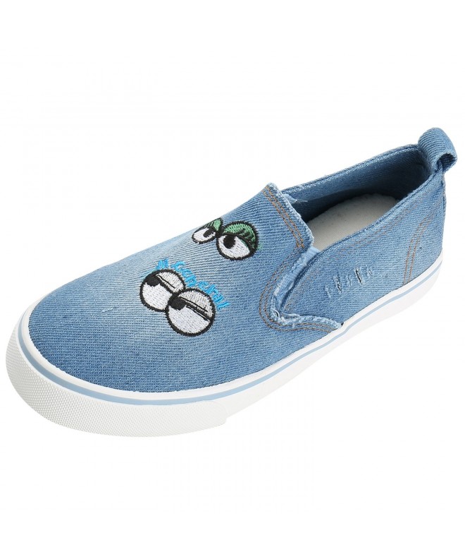 Sneakers Kid's Cute Low Up Slip on Canvas Sneakers Casual Fashion Shoes - Light Blue - CA185N649ML $24.92