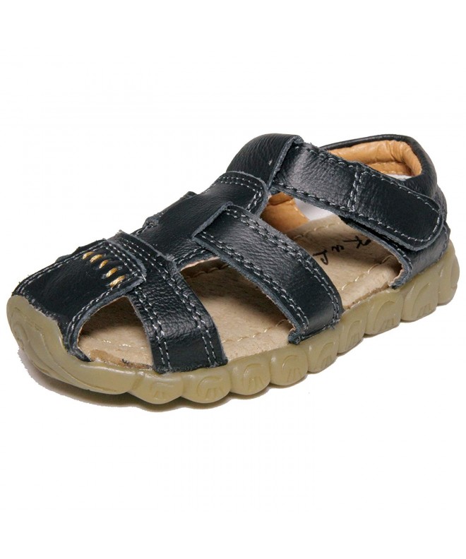 Sneakers Kids Leather Sandals - Closed Toe Sandals - New Black - CT124SA2QV9 $27.90