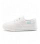 Sneakers Fashion Canvas Sneakers - Girls Boys Youth Little Big Kids - Lace up Slip on - Whitemoon - C018IUCGOZA $30.85