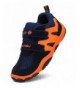 Trail Running Kid's Breathable Outdoor Hiking Sneakers Strap Athletic Running Shoes - Dark Blue/Orange - CB18CE4K5DY $43.35