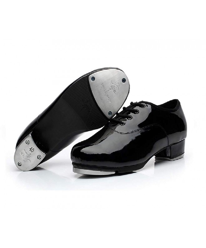 Sneakers Classic Patent Jazz - Tap Shoes Dancing Shoes for Children - Black (10.5 M US) - CX18M96U9RS $44.89