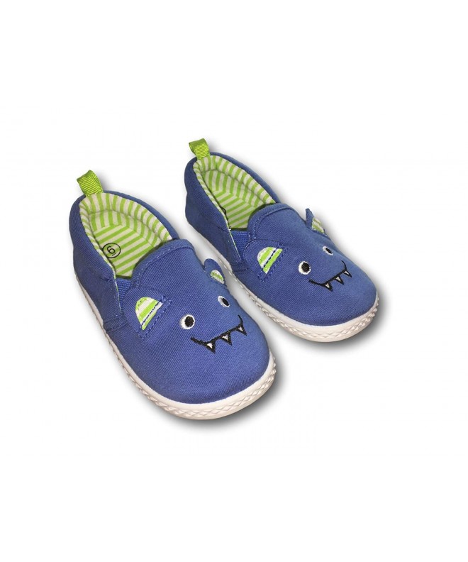 Sneakers Canvas Pre-Walk Blue Boy Baby Monster Shoes Slip-on Sneakers - Blue Monster - C618H9NY3LK $24.21