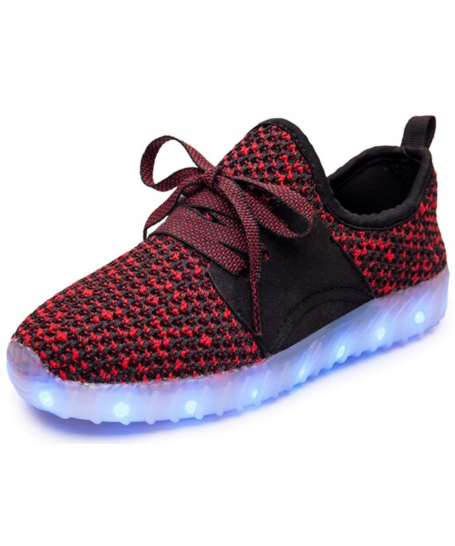 Sneakers Colors Breathable LED Light Up Shoes Flashing Sneakers for Kids Boys Girls ST999R-35 Red - C3186075G82 $48.77