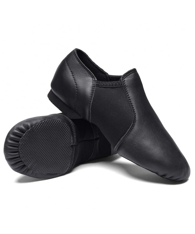 Dance Jazz Slip-On Shoes for Toddler/Girl/Boy/Women/Men - Black - C5188AUURM8 $46.59