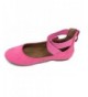 Dance Girl Kids Dress Ballet Flat Elastic Ankle Strap Faux Suede Shoes - Fuchsia - CC12HVIY8FX $48.45