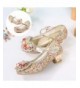 Dance Girls Cosplay Dress Wedding Party Shoes Glitter Sequins Low Heel Mary Jane Princess Shoes - Gold - CK18HO5R8WO $40.19