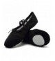 Dance Girls Practise Ballet Slipper Dance Shoe Canvas Split Sole Ballet Shoes Kids Toddlers White Apricot - Black - C818NLSIS...