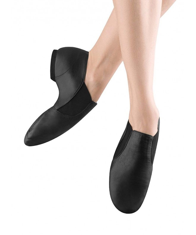 Dance Girl's Elasta Bootie Leather and Elastic Split Sole Jazz Shoe - Black - CU1153FTRKD $65.92